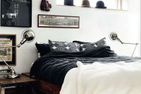 02 black and white bedding with a pattern