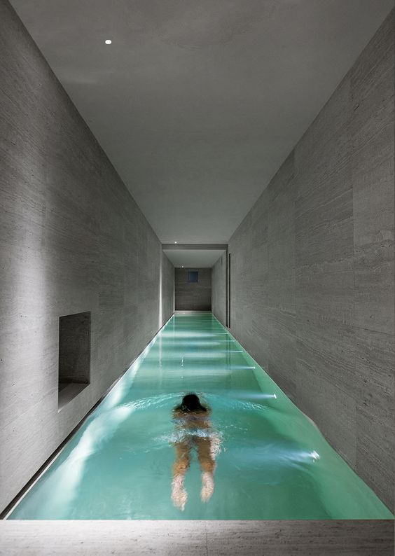 extra long and narrow indoor pool