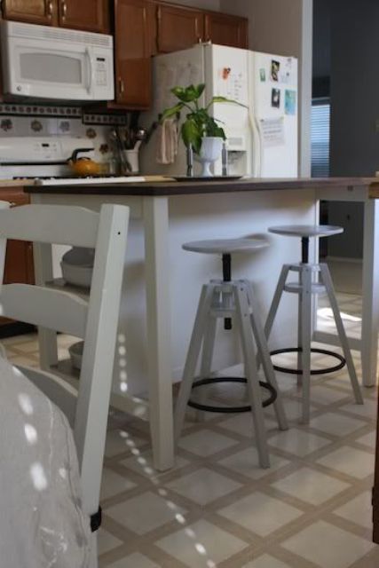 All white IKEA Dalfred stool