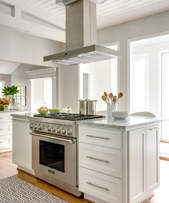 kitchen island with a cooker
