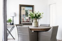 06 old farmhouse table is complimented with grey chairs