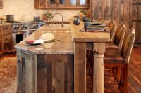 06 rustic kitchen clad with warm-colored wood