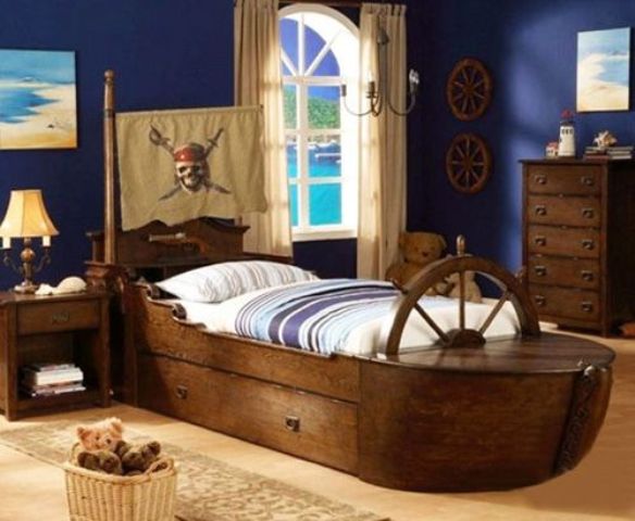 a fishing boat kid bed