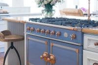 08 kitchen island with an antique cooker