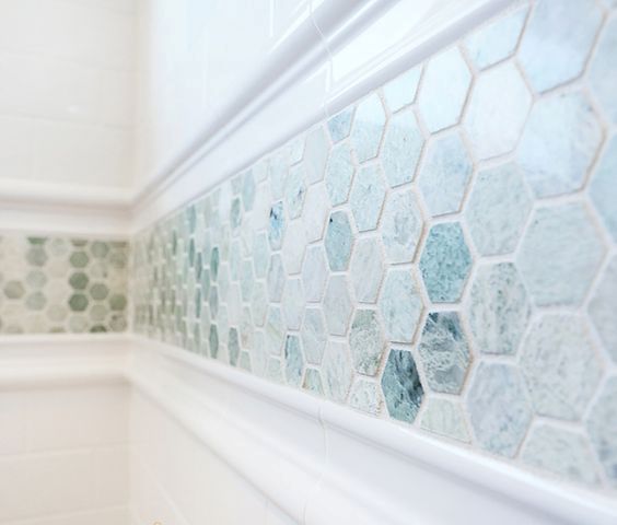 stunning aqua mosaic border tiles