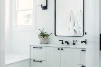 08 white Scandinavian bathroom with marble surfaces