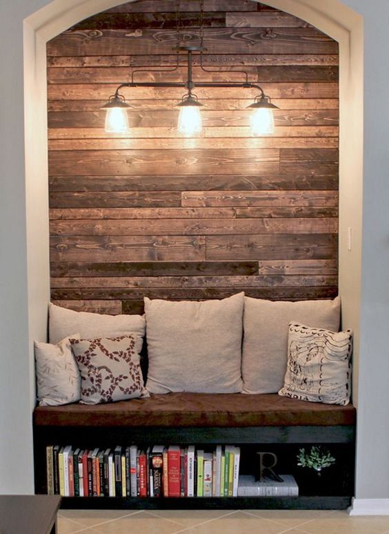industrial chandelier to enlight the reading nook