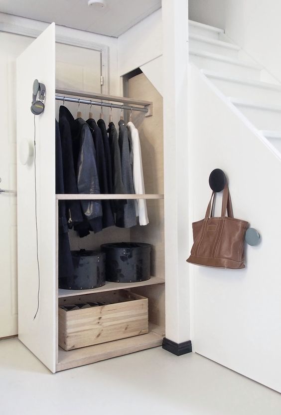 closet drawers under the stairs