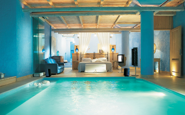Bedroom With A Pool In The Mykonos Blu Resort (via onlyexclusivetravel)