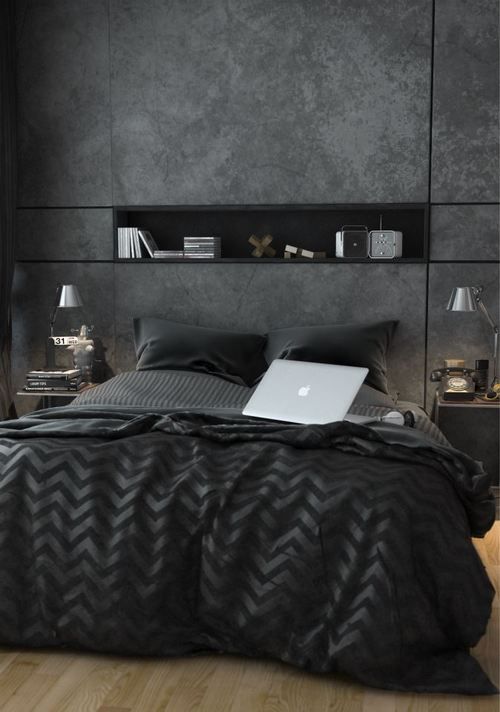 masculine grey and black bedding