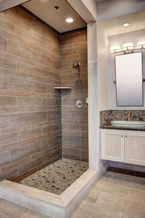 faux wood shower tiles