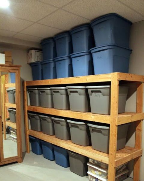 plastic cubbies storage for a basement
