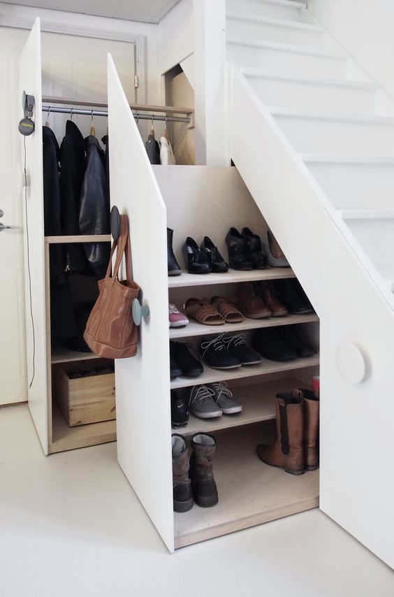 shoes drawers undee the stairs