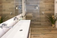 13 wood imitating shower tiles