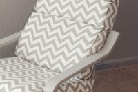 14 IKEA Poang hack in grey color and with a chevron cover