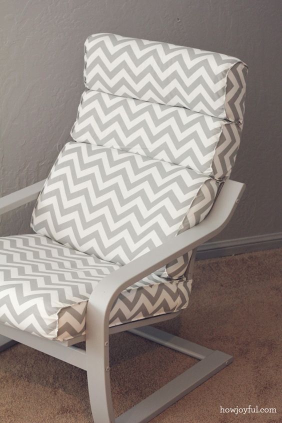 IKEA Poang hack in grey color and with a chevron