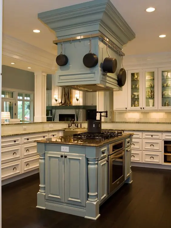 kitchen island with a cooker and oven