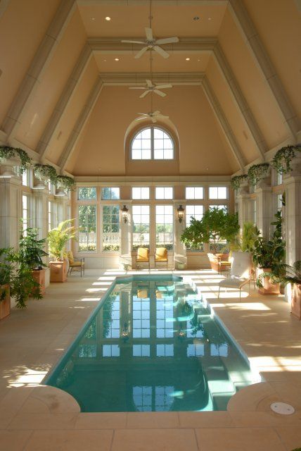 long and narrow indoor pool inside
