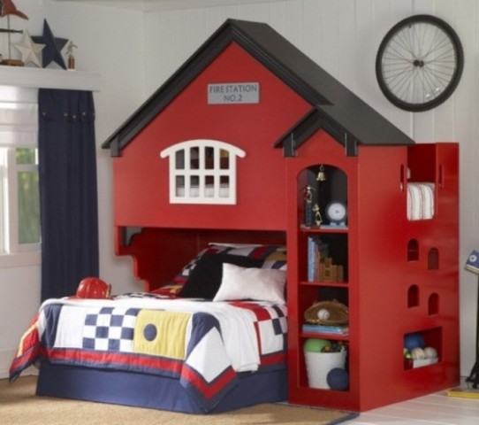 a fire station kid bed