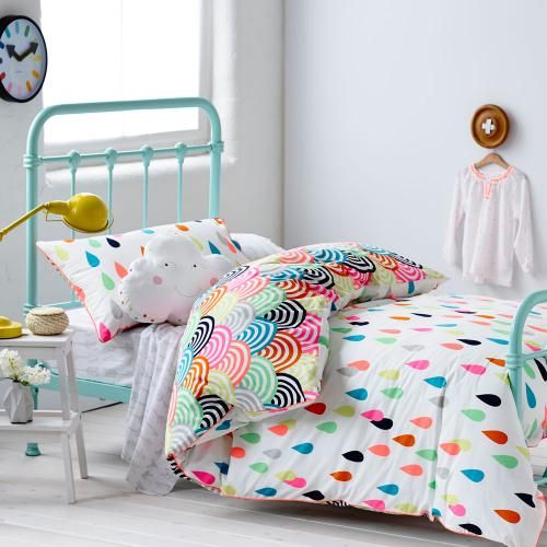 colorful raindrop pattern bedding