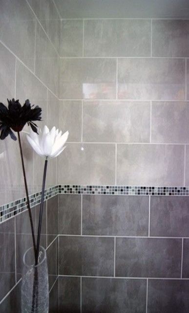 tiny mosaic border tiles for  shower walls