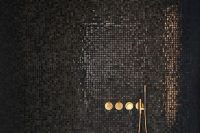 20 glimmering black mosaic tiles