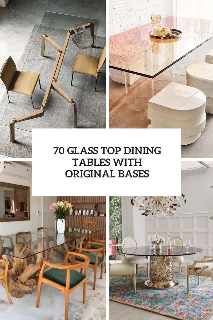 glass top dining tables with original bases