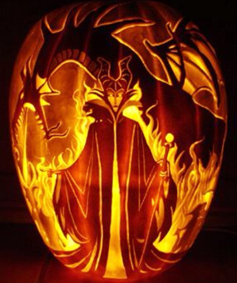 Maleficent-inspired carving.