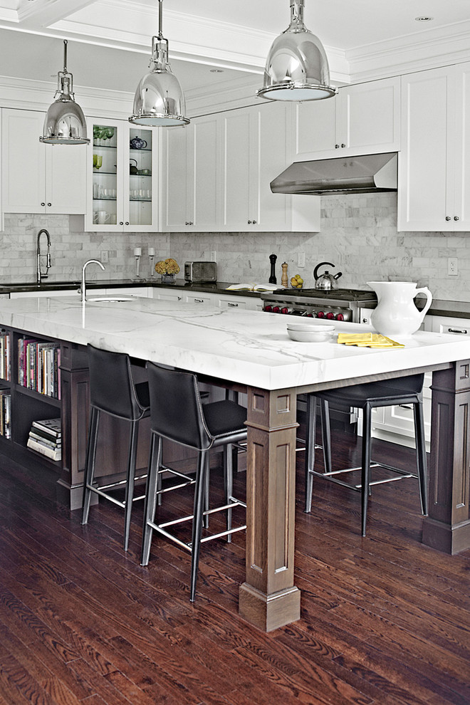 a kitchen island could easily provide dining space for four people