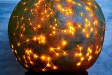 a dreamy and beautiful constellation pumpkin is ideal for Halloween and will look fantastic in the fall on the whole