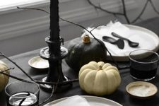a lovely minimalist halloween tablescape