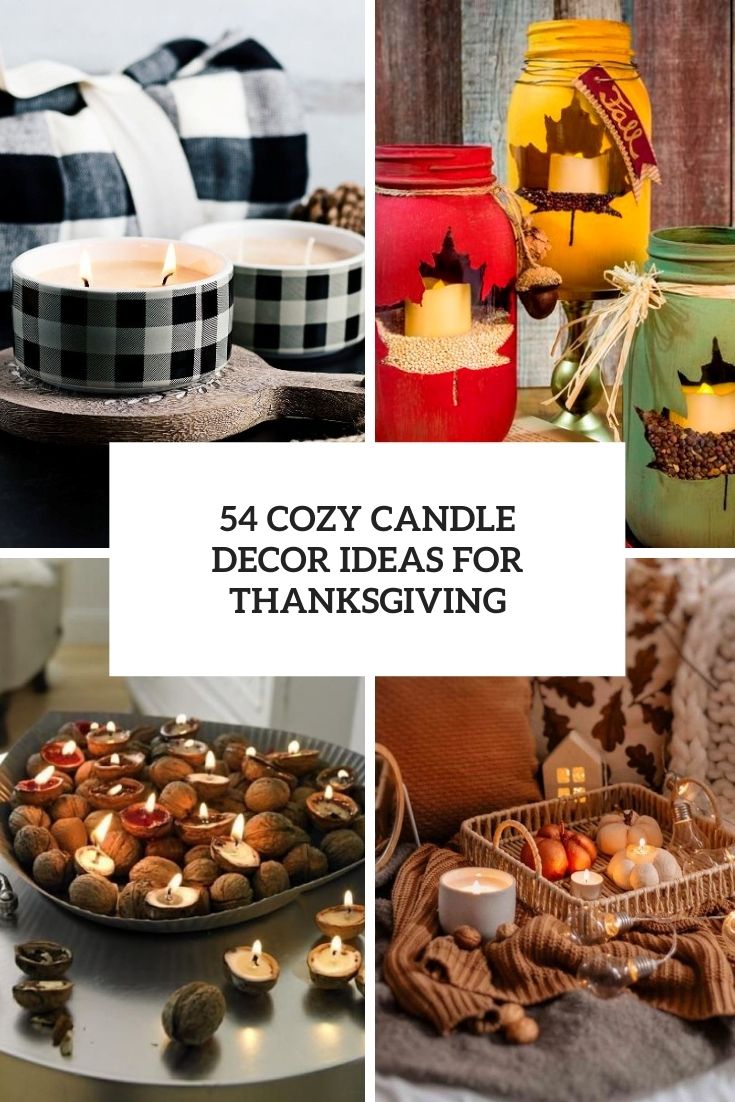 cozy candle decor ideas for thanksgiving