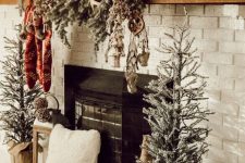 a tabletop christmas tree would be a great addition to fireplace decor