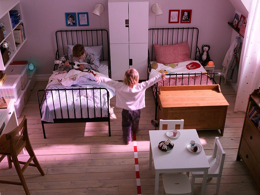 Contemporary shared kids bedroom design by IKEA