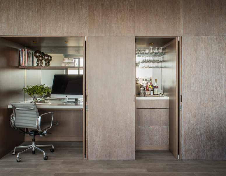 A built-in home office is a great solution for an apartment. (Sutro Architects)