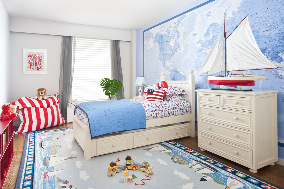 A thematic rug, a beautiful wall art and favorite toys could make any room shine.