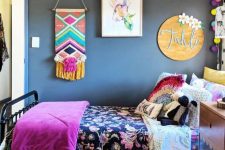 a cute colorful teen bedroom design