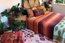 a colorful boho bedroom design