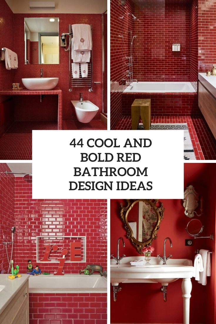 cool and bold red bathroom design ideas