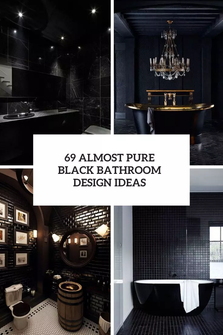 69 Almost Pure Black Bathroom Design Ideas