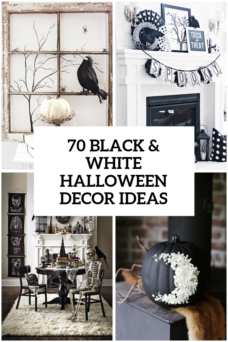 70 Ideas For Elegant Black And White Halloween Decor