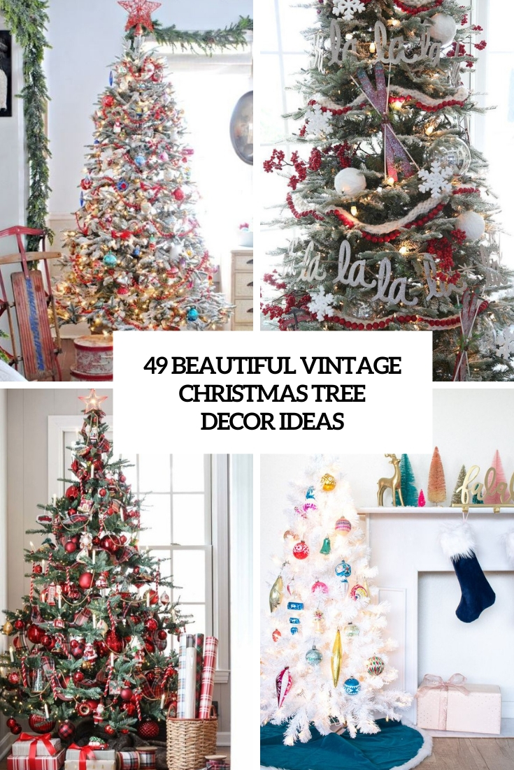 beautiful vintage christmas tree decor ideas cover