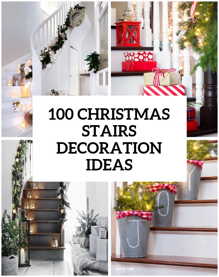 100 Awesome Christmas Stairs Decoration Ideas