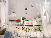 All-White Cozy Shared Kids Bedroom