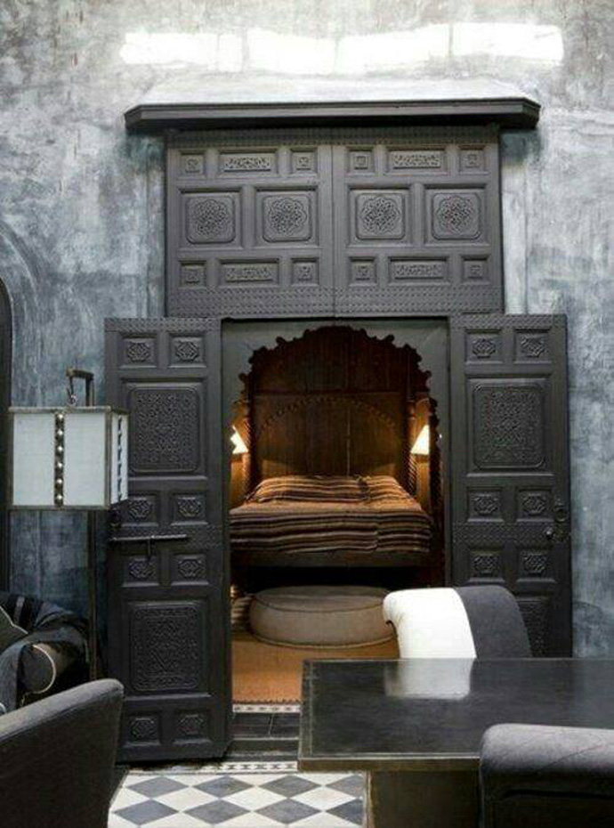 The whole bedroom could be hidden behind a secret door.