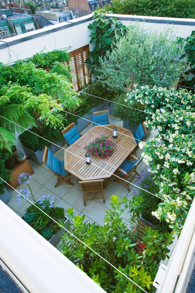 Any rooftop terrace could become a small private garden.