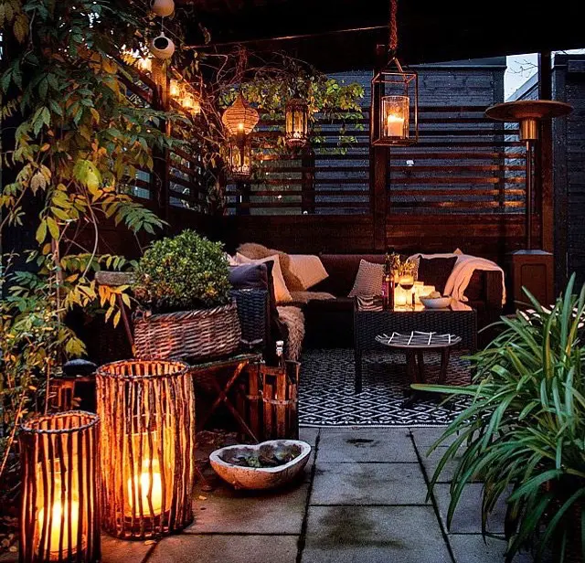 Moody lights would make any terrace more inviting if you want to spend your free evening time there.