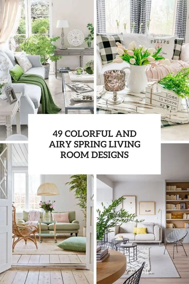 colorful and airy spring living room designs