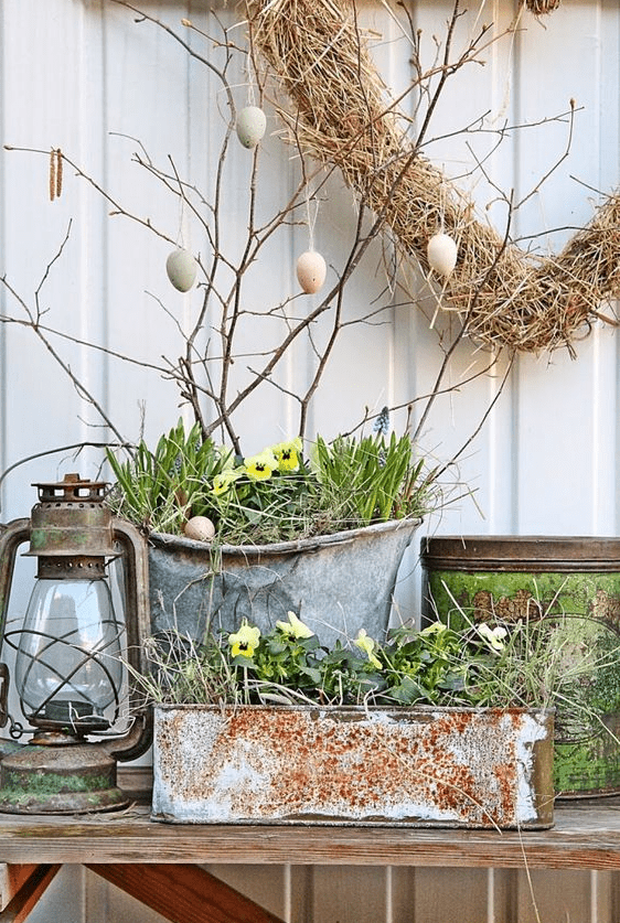 a lovely front porch arrangement for Easter