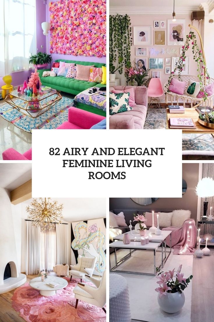airy and elegant feminine living rooms